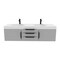 Castello Usa Thames 60-inch Gray Vanity Set with White Top and Black Handles CB-MC-60G-BL-20146-WH - alternate 1